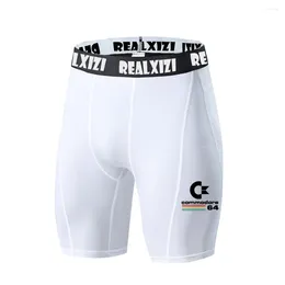 Men's Shorts Gothic Quick-drying Tight Fitness Elastic Short Pants Five Separate Pant Y2k Legging Printing Training