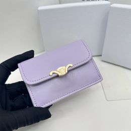 Fashion Wallets Card Holder High quality classic Coin Purses Cowhide purse Luxurys Designer Womens Mens Mini Wallet holders credit card holders Metal logo