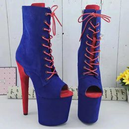 Dance Shoes 20CM/8inches Suede Upper Modern Sexy Nightclub Pole High Heel Platform Women's Ankle Boots 023