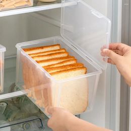 Plates Household Fresh-keeping -grade Transparent Plastic Toast Bread Storage Box Holder Loaf Boxes Fridge Dedicated Container