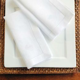 12PCS White Hemstitched Napkins Cocktail Napkin For Party Wedding Table Cloth Linen Napkins Cotton 45x45cm And 30x50cm268s