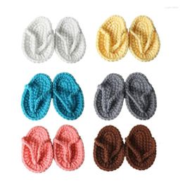 First Walkers Solid Colour Born Pography Props Mini Crocheted Babies Slippers Po Hundred Days Infant Accessories
