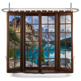 Shower Curtains All Kinds Of 3D Scenery Windows Home Decoration With Hooks Can Be Washed Waterproof Fabric 240X180cm