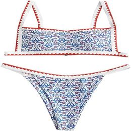 ZAFUL Costume da Bagno Bohémien da Donna con Spalline e Lacci Laterali Bikini Set Triangolo Cheeky String Costume da Bagno Brasiliano