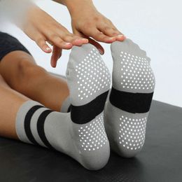 Al Yoga Kadınlar ve Erkek Spor Çorapları İlkbahar ve Sonbahar Pamuk Orta Çok Renkli Slip Anti -Slip Sports Yüksek Uzunluk Yoga Fitness Gym Socks