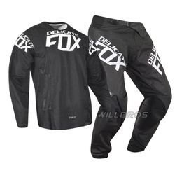 Delicate Fox MX 360 Kila Jersey Pants Motocross Dirt bike MTB ATV Adult Racing Gear Set Black7833794