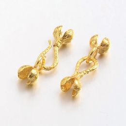 Components 100Set Flower Brass Hook SHook Clasps Lead Cadmium Free Connector for DIY Jewelry Making Keychain Necklace Earring Accessories