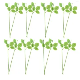 Decorative Flowers 30 Pcs Flower Vase Floral Wire With Leaves Artificial Stem Branches Bride