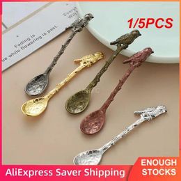 Coffee Scoops 1/5PCS Spoon Retro Zinc Alloy Kitchen Gadgets Ice Cream Dessert Creative Forest Bird Gift For Bar Party