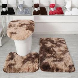 Bath Mats 3PCS/set Solid Colour Home Carpets Toilet Lid Cover Rugs Kit Non-slip Foot Mat For Bathroom Floor Rug