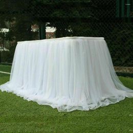 Table Skirt Wedding Decoration Mesh Runner Party Net Yarn Home Decor Birthday Tulle Skirting Par