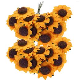 Decorative Flowers Artificial 100pcs Sunflower Bouquets For Wedding Decor Bride Holding DIY