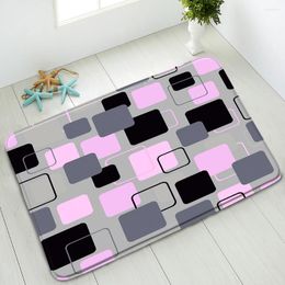 Bath Mats Non-Slip Mat Simple Geometric Indoor Floor Bedroom Kitchen Doormat Washable Home Carpet Absorbent Welcome Pads Decor