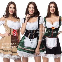 women's Oktoberfest Dr Traditial German Bavarian Beer Girl Costume Body Sculpting Stage Costume Maid Costume J4Mp#