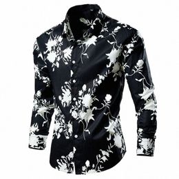 vintage Hawaiian Shirt Men Floral Printed Blusas Tallas Grandes 8XL Fi Cott Lg Sleeve Mens Dr Shirts Chemise Homme A1h3#