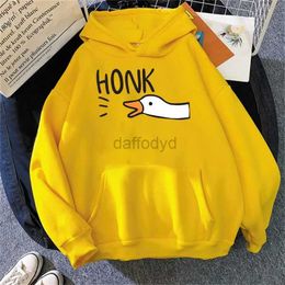 Women's Hoodies Sweatshirts Honk Goose Print Loose Hoodie Kawaii Tracksuit Vinatge Duck Hip Hop Streetwear Harajuku MenWomen Sweatshirt Fashion Cute 24328