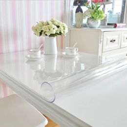 Table Cloth Transparent PVC Tablecloth For Kitchen Dining Rectangular Cover Waterproof Oilproof Soft 1.0mm