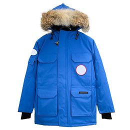 Kanada logo flygjackor ner jacka gås vinter varm tjock kappa huva duk parkas bokstav lapp blixtlås fickfickor utkläder designer vinter gåsrock par varm