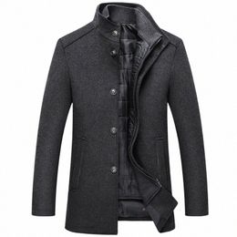 thick Coat Men Winter Outwear Single Breasted Wool Coats With Adjustable Vest Overcoat Mens Windproof Stand Collar Warm Parka P2V6#