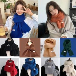 Scarves Thickening Thermal Neck Warmer Windproof Fashion Snood Cowl Tube Snap Fastener Bib Knitting Wool Scarf Unisex