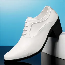Dress Shoes Tied High-heeled Man Wedding Men Dark Blue Sneakers Sports Losfers Cute Industrial Sewing Deadlift