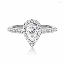 Pendant Necklaces AnuJewel 1ct Pear Cut Moissanite Engagement Wedding Ring 925 Sterling Silver Rings For Women Jewellery Whole266C