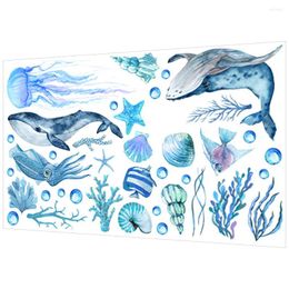 Bath Mats Undersea Animal Wall Sticker Ocean Removable Decal For Bedroom Bathtub Decor Living Pvc Cartoon Child