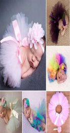 Vieeoease Lovely Newborn Baby Pography Props Infant Girls Flower Headband Tutu Skirt 2 pcs Outfit set EE9687998753