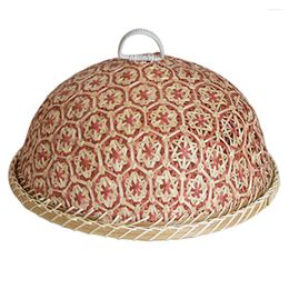 Plates Handmade Bamboo Fruit Rattan Straw Basket Bread With Lid Round Plate Kitchen Storage Organizer Health