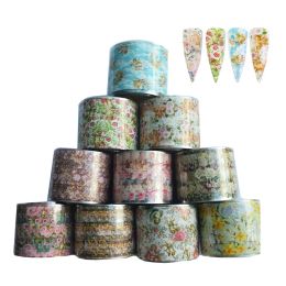 Lastoortsen 10roll Angel Nail Sticker Slider Water Transfer Decal Foils Set 50m*4cm Flower Acrylic Designs Nail Art Decoration Manicure Tool