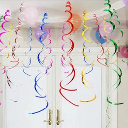 Party Decoration 6pcs Spiral PVC Pendants Hanging Garland Arranged Kids Birthday Baby Shower Wedding Anniversary Decorative Ornaments