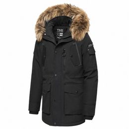 men 2020 Winter New Casual Faux Fur Collar Lg Thick Parkas Jacket Coat Men Outwear Hooded Pockets Waterproof Jackets Parka Men n1qY#
