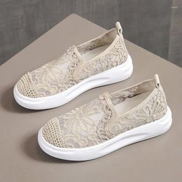 Casual Shoes Mesh Breathable Slip On Female Footwear Black Apricot Women's A High Quality Loafers Fashion Comfort