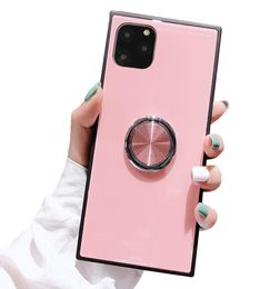 Luxury Girly Square Phone Cases for iPhone 13 12 11 Pro Max XR XS 8 7 6 Plus Protective Glass Shell Case6073236