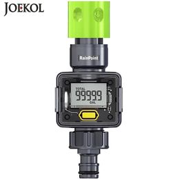 Digital Water Flow Meter Hose Water Meter for Outdoor Garden Hose Measure Consumption and Water Flow Rate with Quick Connectors 240320