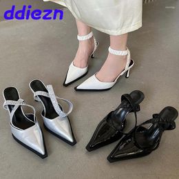 Dress Shoes Female Slingbacks Shallow Ladies High Heels Fashion Pointed Toe Footwear Thin Pumps For Women In 2024