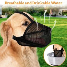 Dog Apparel Pet Mesh Muzzle Breathable Adjustable Anti-bite Anti-barking Mouth Mask Protective Cover For Small Medium Large Dogs Dropshipp