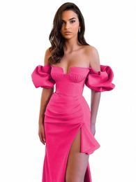 Nowe Rosered Women Sexy Off the ramion Bodyc midi dr Ray Bandage Fi Puff Sleeve Świętuj wieczorny strój imprezowy t7rc#