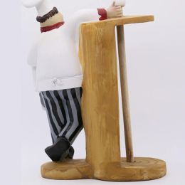 Holders Resin Chef Paper Towel Holder Figurines Creative Home Cake Shop Restaurant Crafts Decoration Ornament