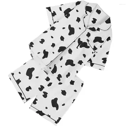 Home Clothing Womens Cotton Nightgown Pyjama Set Two Piece Cow Print Short Sleeve Sleepwear Loungewear Button Down Tops Shorts Summer
