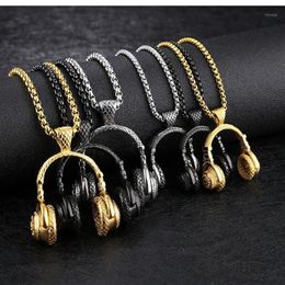 Pendant Necklaces Rock DJ Music Headphone Necklace Fashion Stainless Steel Men Women Hip Hop Headset Party Cool Jewelry261l