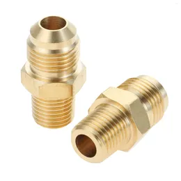 Tools 2pcs 3/8" Male Flare X 1/4" NPT Thread Coupling Fittings Brass Propane Adapter BBQ Coupler Pipe Connector Gas