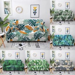 Chair Covers Green Leaves Elastic Sofa Cover Flower Printed Slipcover For Living Room Corner Towel Couch Furniture Protector