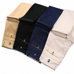 Pantaloni da uomo Busin Slim Fit Lg Pantaloni coreani Fi Casual Pantaloni larghi dritti elasticizzati Pantaloni comodi e traspiranti di alta qualità Y8BU #