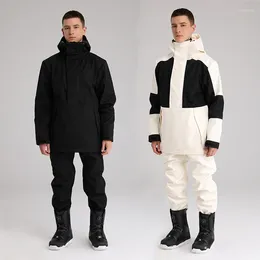 Skiing Jackets Sport Hooded Men Ski Suit Windproof Fleece Man Snow Set Sweatshirt Pants Male Snowboard Outfits Thermal Big Boy Costume