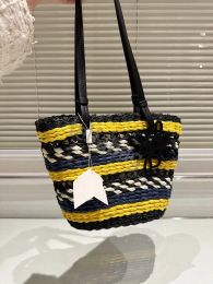 Designer Straw Basket fashion Bag Handwoven Crossbody Beach Tote Summer Ladies Handbag a6
