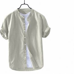 men's Baggy Cott Linen Solid Short Sleeve Shirt Butt Retro T Shirts Blouse Good Quality Men Shirts Elegant Tops Cardigan X75w#