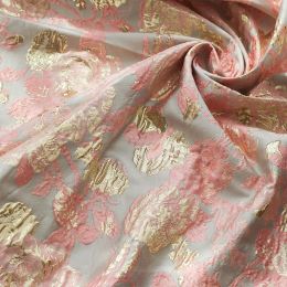 Fabric Yarn Dyed Gold Jacquard Fabric Embossed Bubble Flower Fabric for Dress Shirt Diy Sewing 50cmx145cm