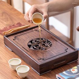 Tea Trays Dry Brewing Table Small Tray Chinese Zen Solid Wood Set Household Rectangular Drainage Water Storage