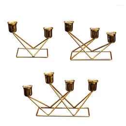 Candle Holders 2/3/4 Arms Candelabra Holder Gold Plated Candlestick Stand Y5GB